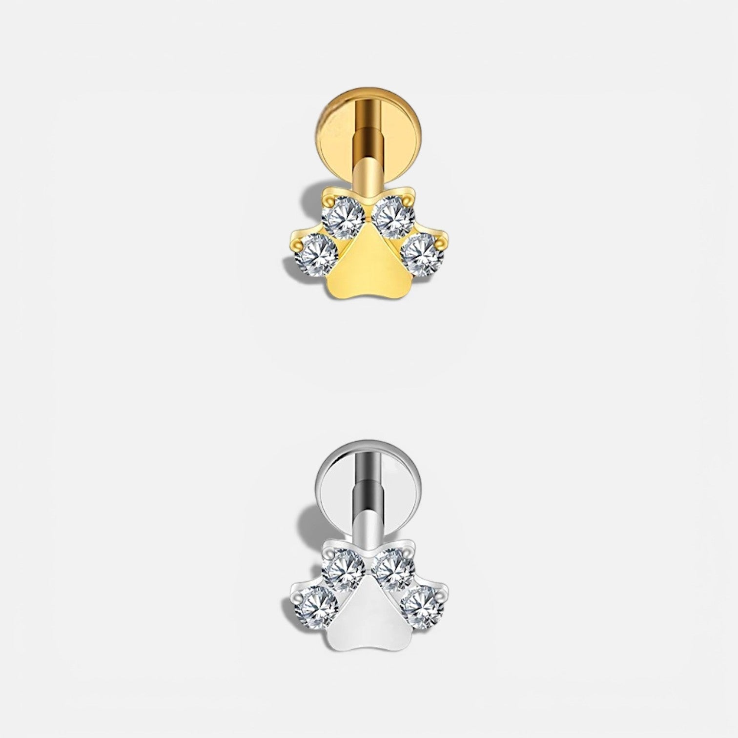 Pawlume Paw Print Cartilage Stud – Gold