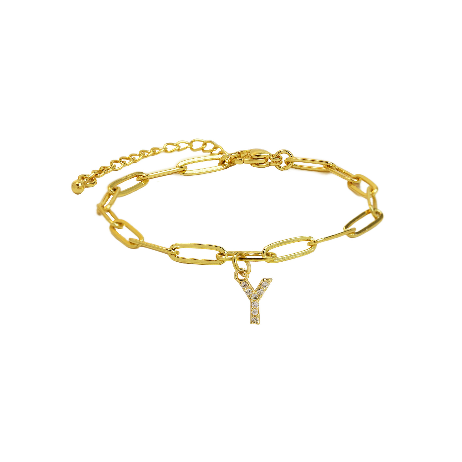 Paperclip Initial Letter Bracelet
