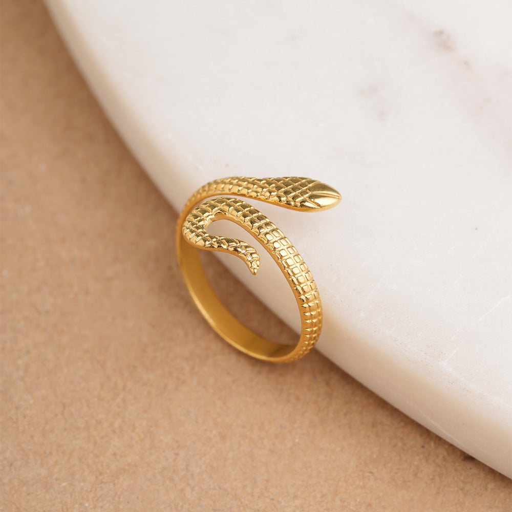 Serpent's Embrace Gold Ring