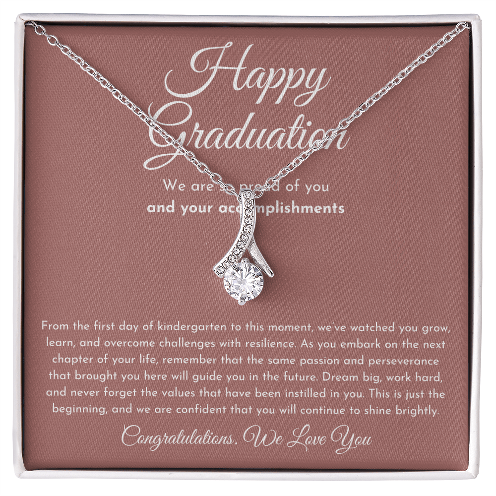 Happy Graduation Gift For Her – 14K White Gold Finish