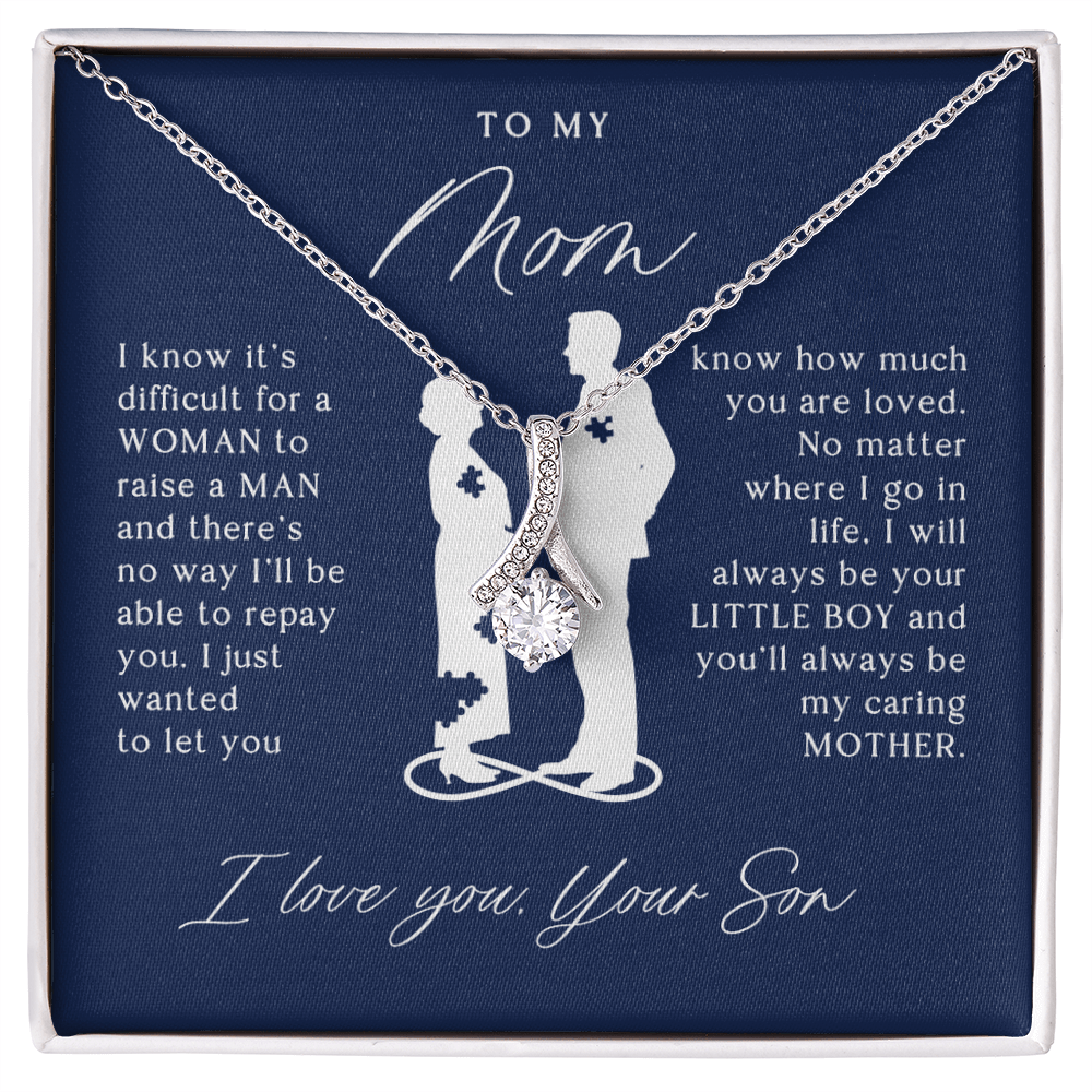 To My Mom Gift From Son – 14K White Gold Finish