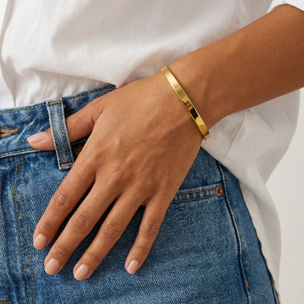 Plain Stackable Bangle Bracelet |4MM