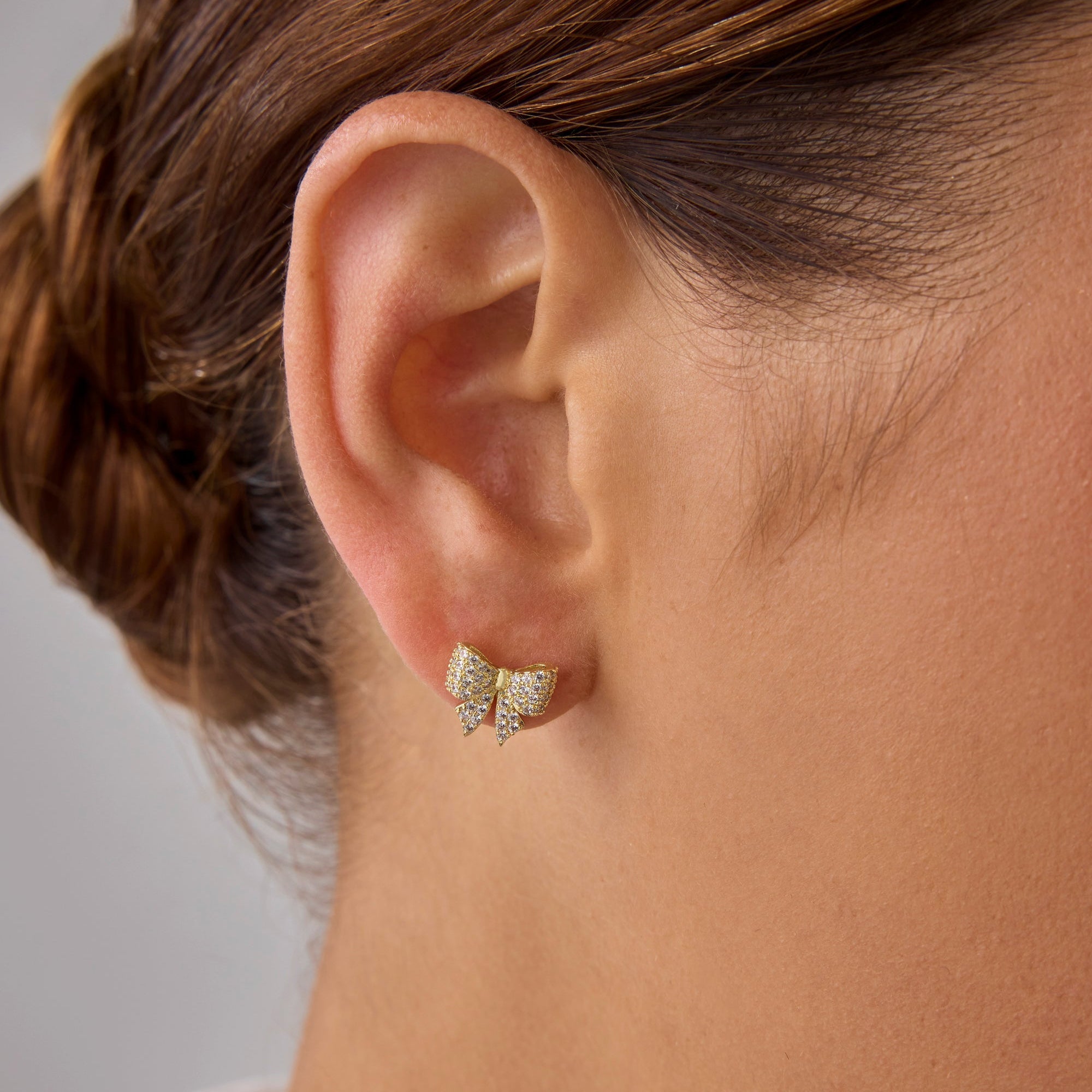 Colette Bow Flat Back Stud Earrings