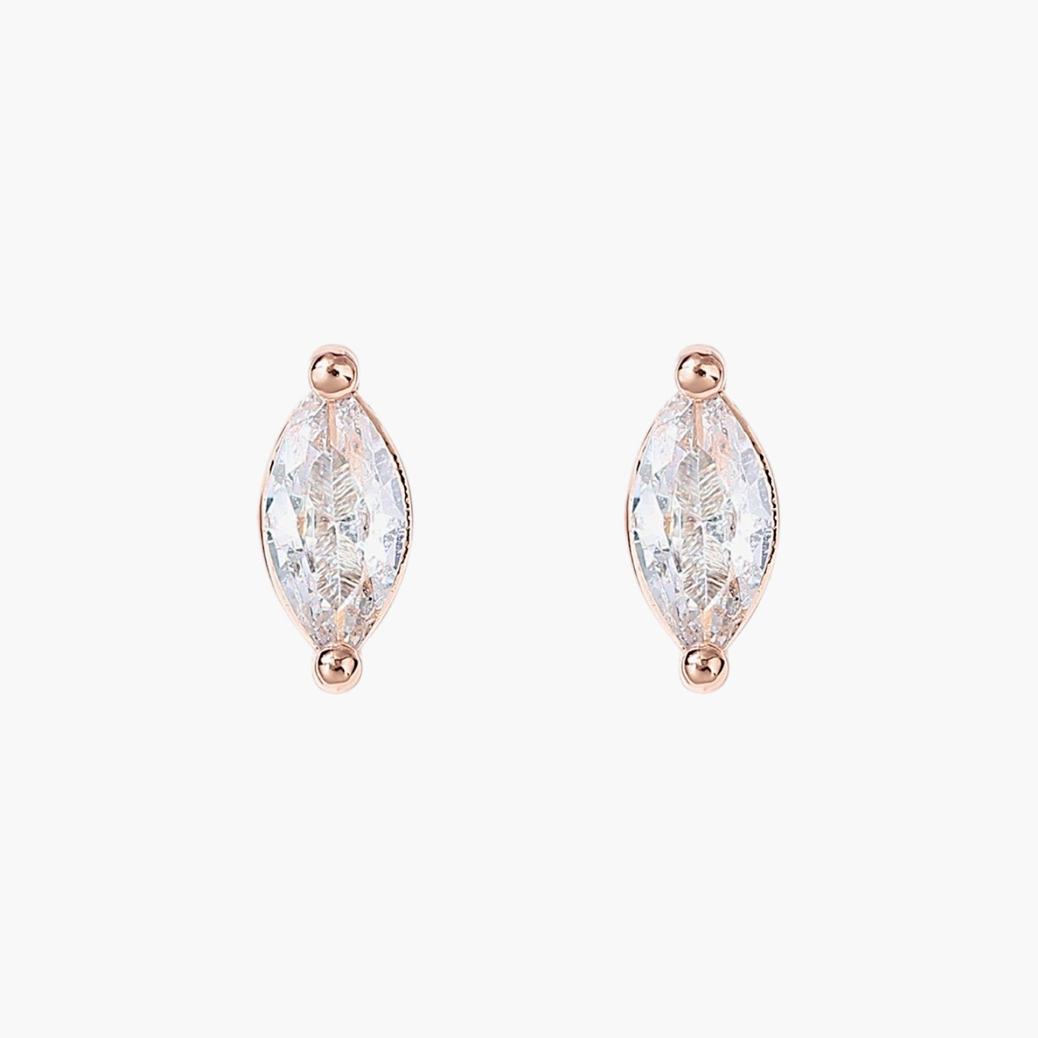 Marquise Tear Flat Back Stud Earrings