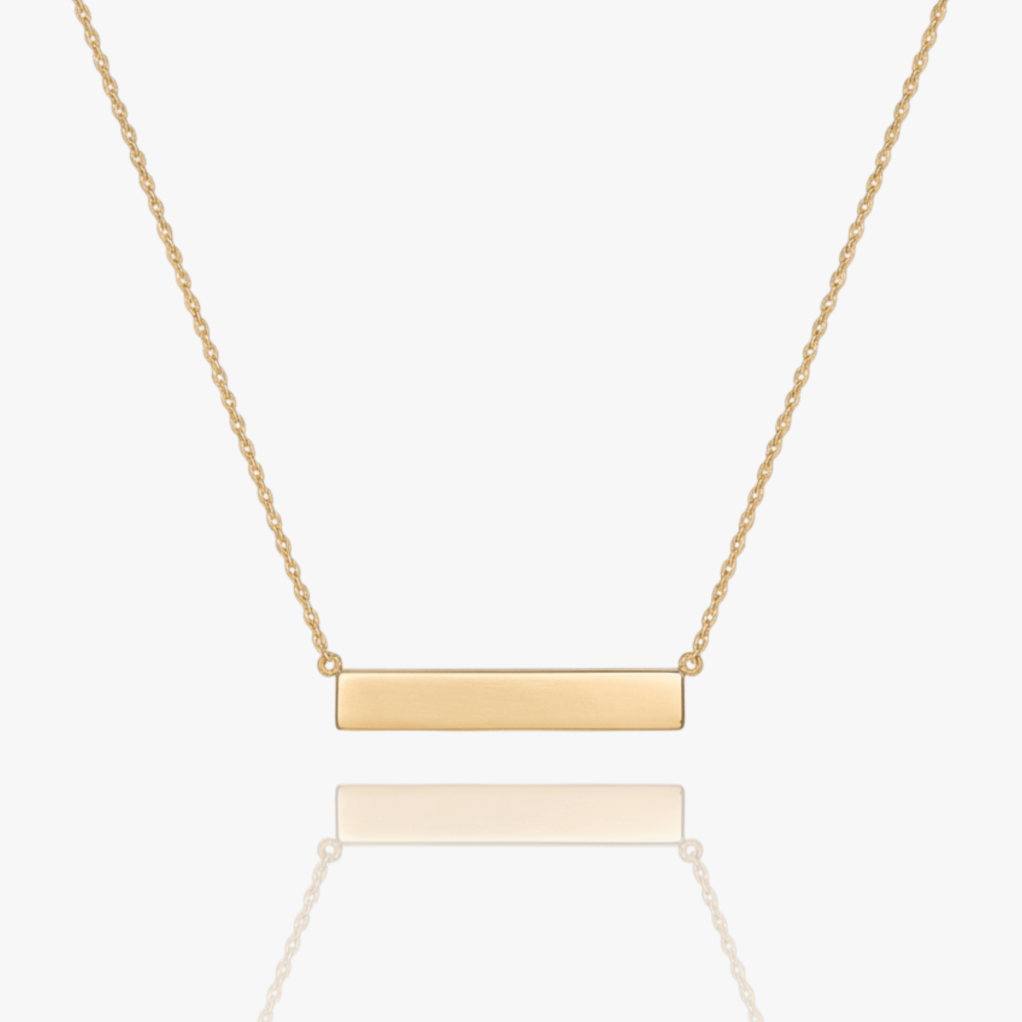 Slim Horizontal Bar Pendant – Yellow Gold