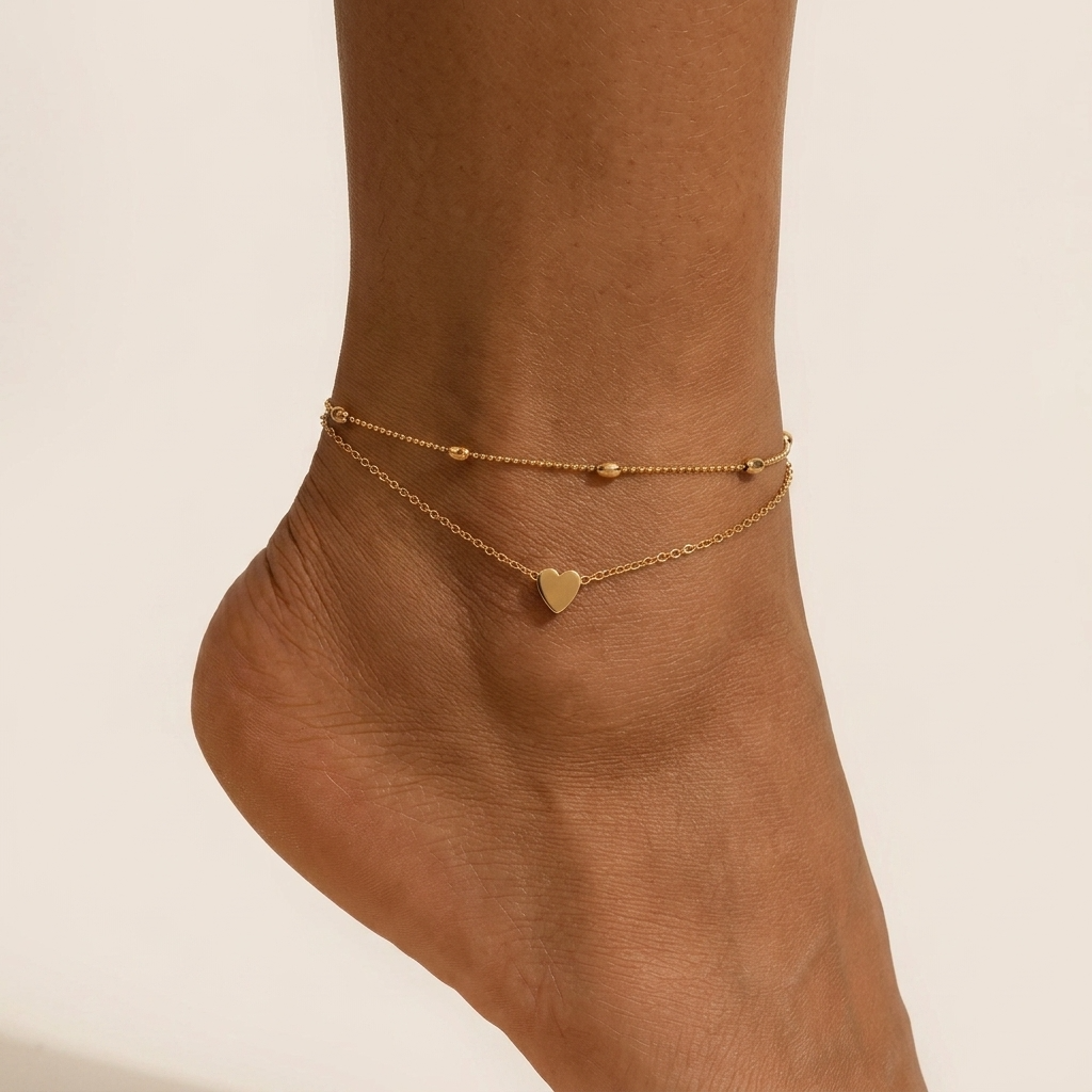 Grace Layered Heart Anklet
