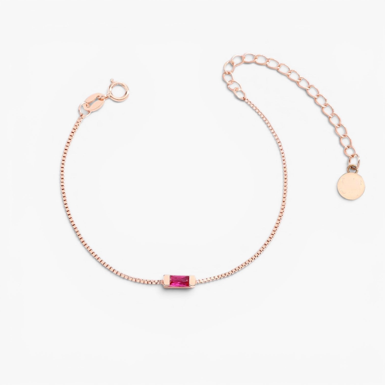 Baguette Birthstone Chain Bracelet