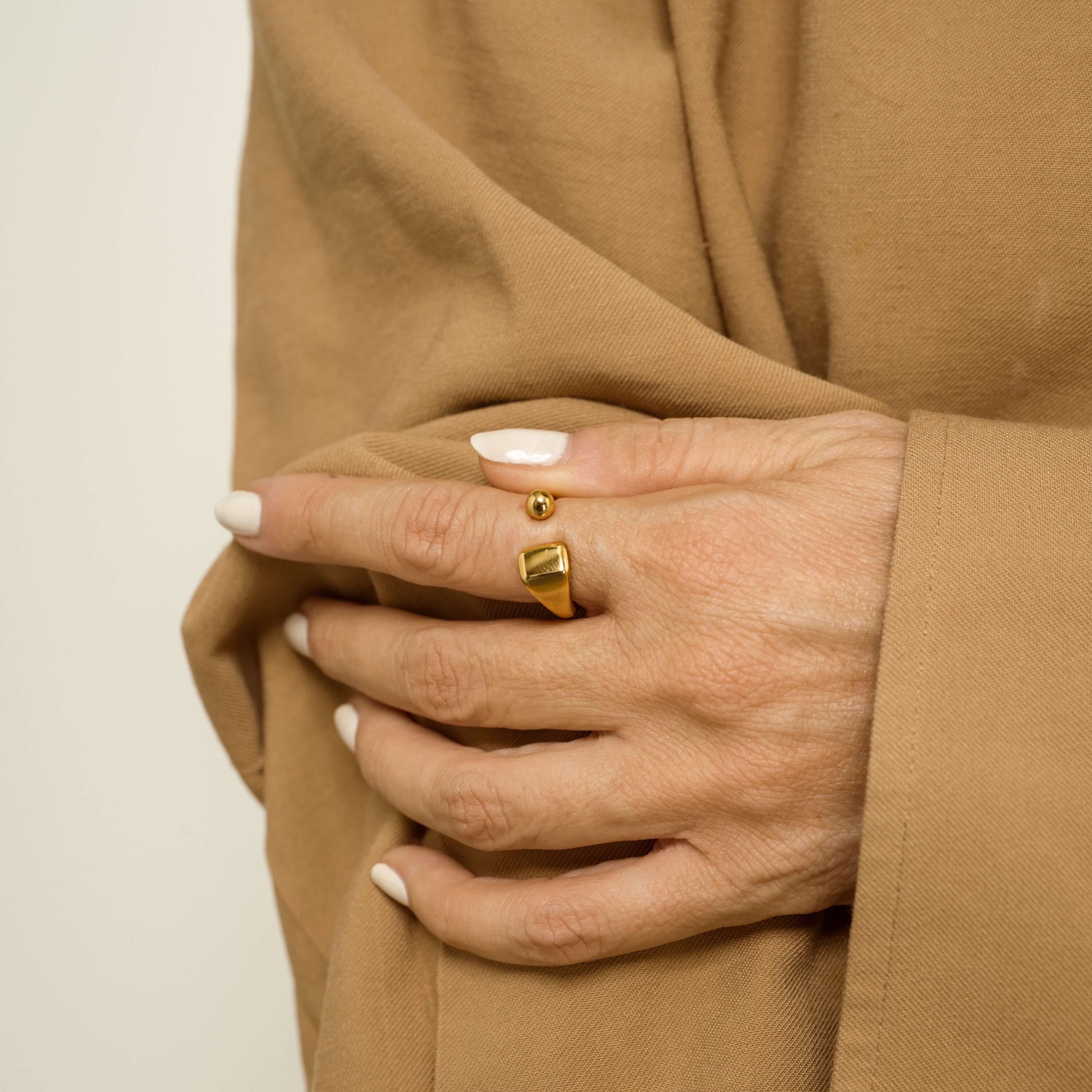 Floating Orb Signet Ring