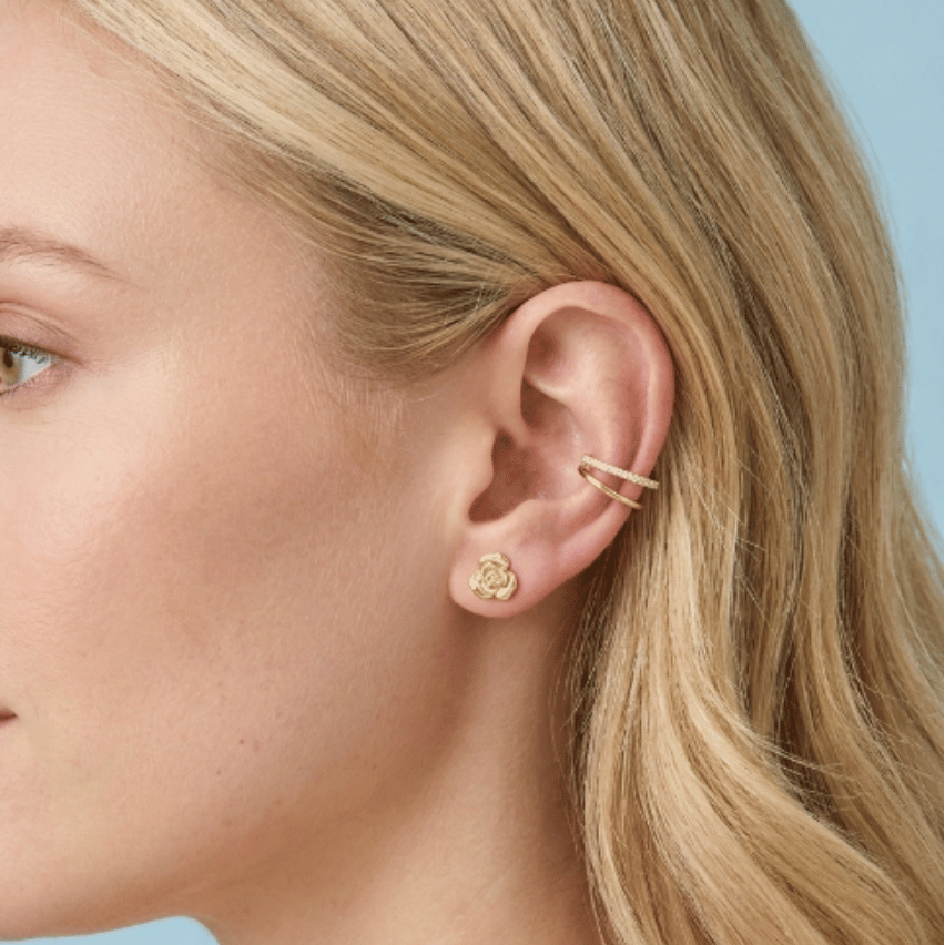 Petite Rose Flat Back Stud Earrings