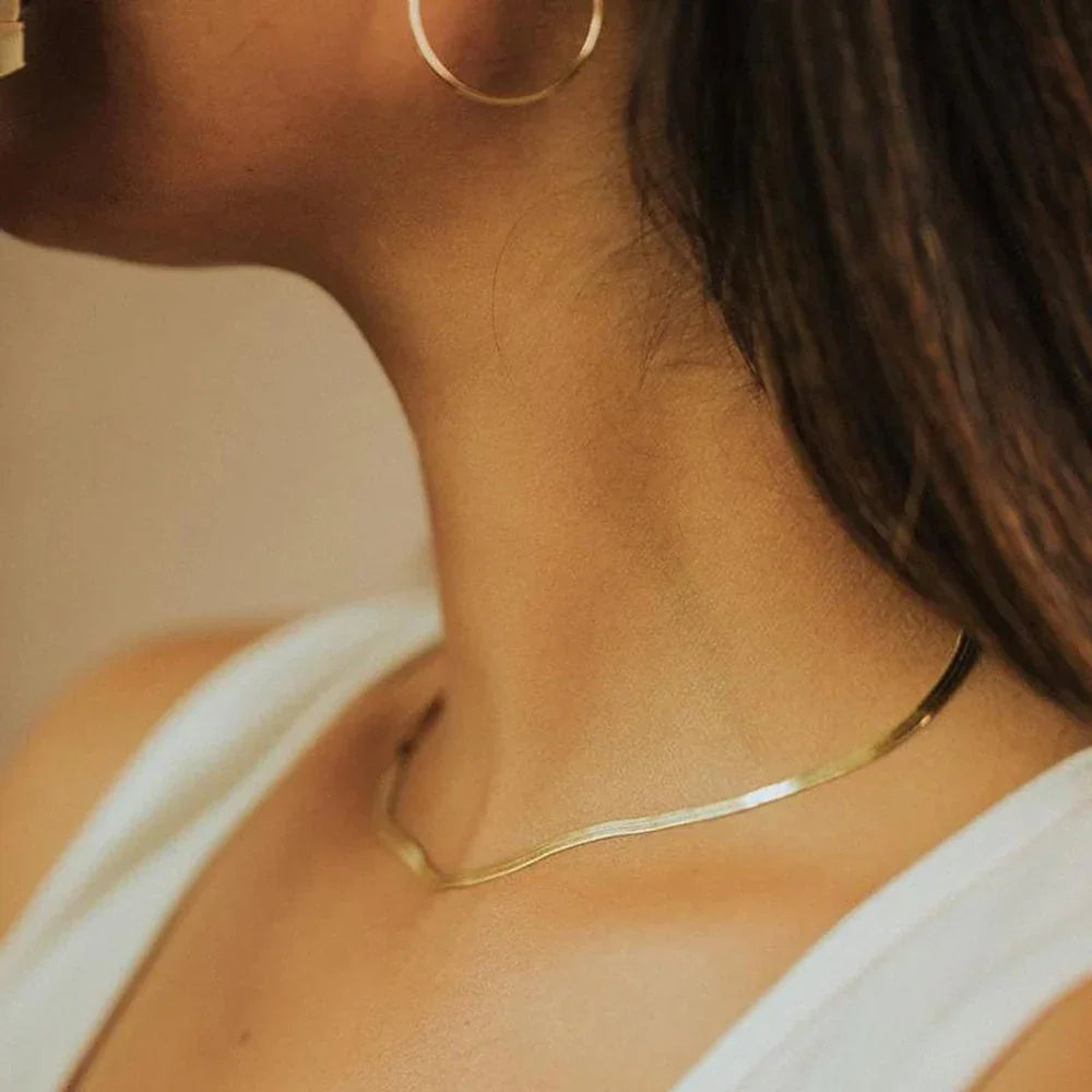 Gold & Silver Herringbone Necklace