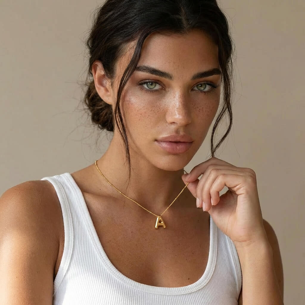 Balloon Initial Pendant Necklace