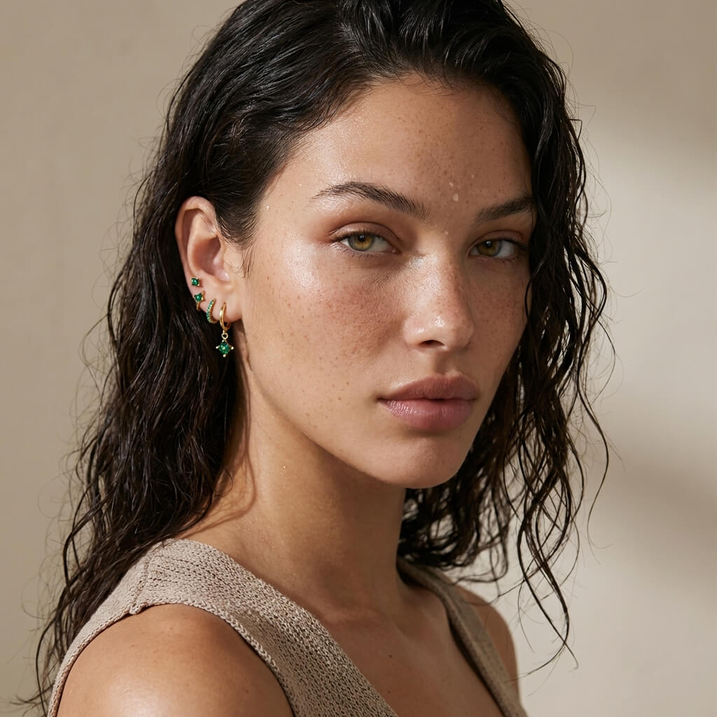 Flower Hoop Earring Set