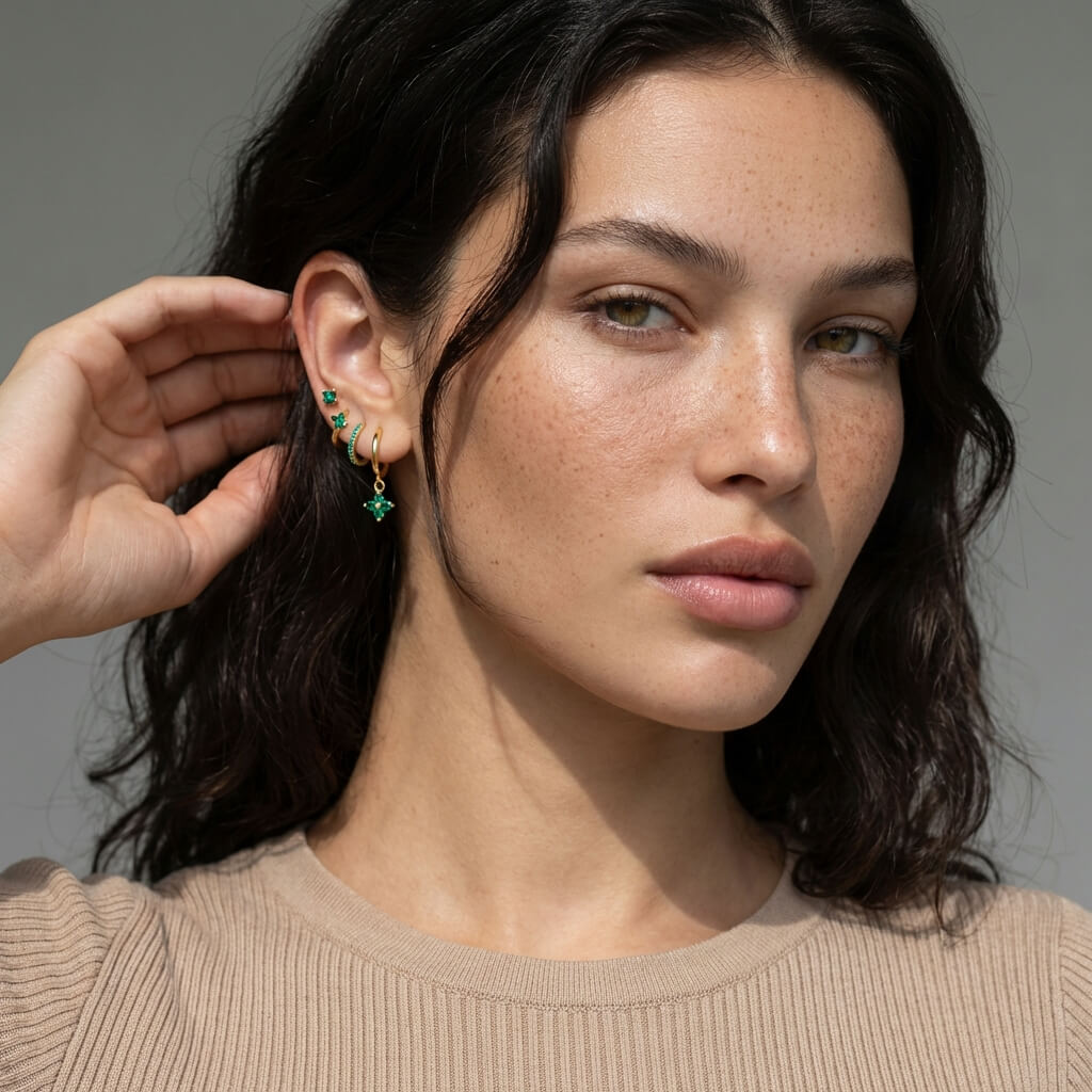 Flower Hoop Earring Set