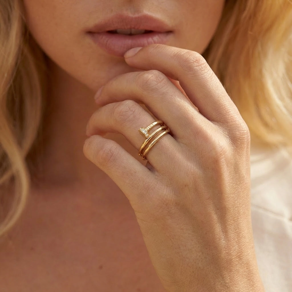 Double Nail Open Ring