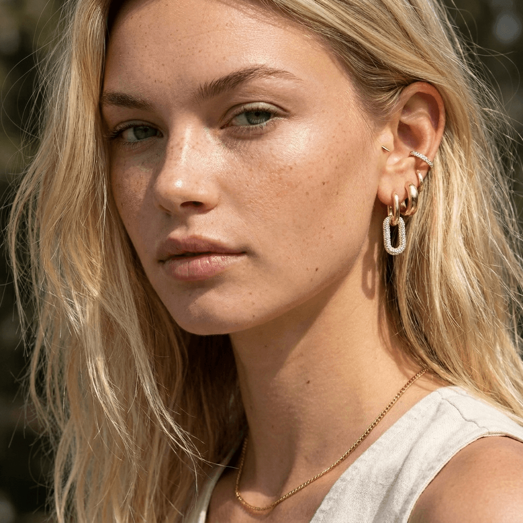 Pavé Paperclip Link Earrings