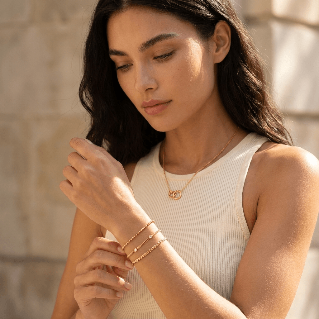 Dainty Stone Bracelet Trio