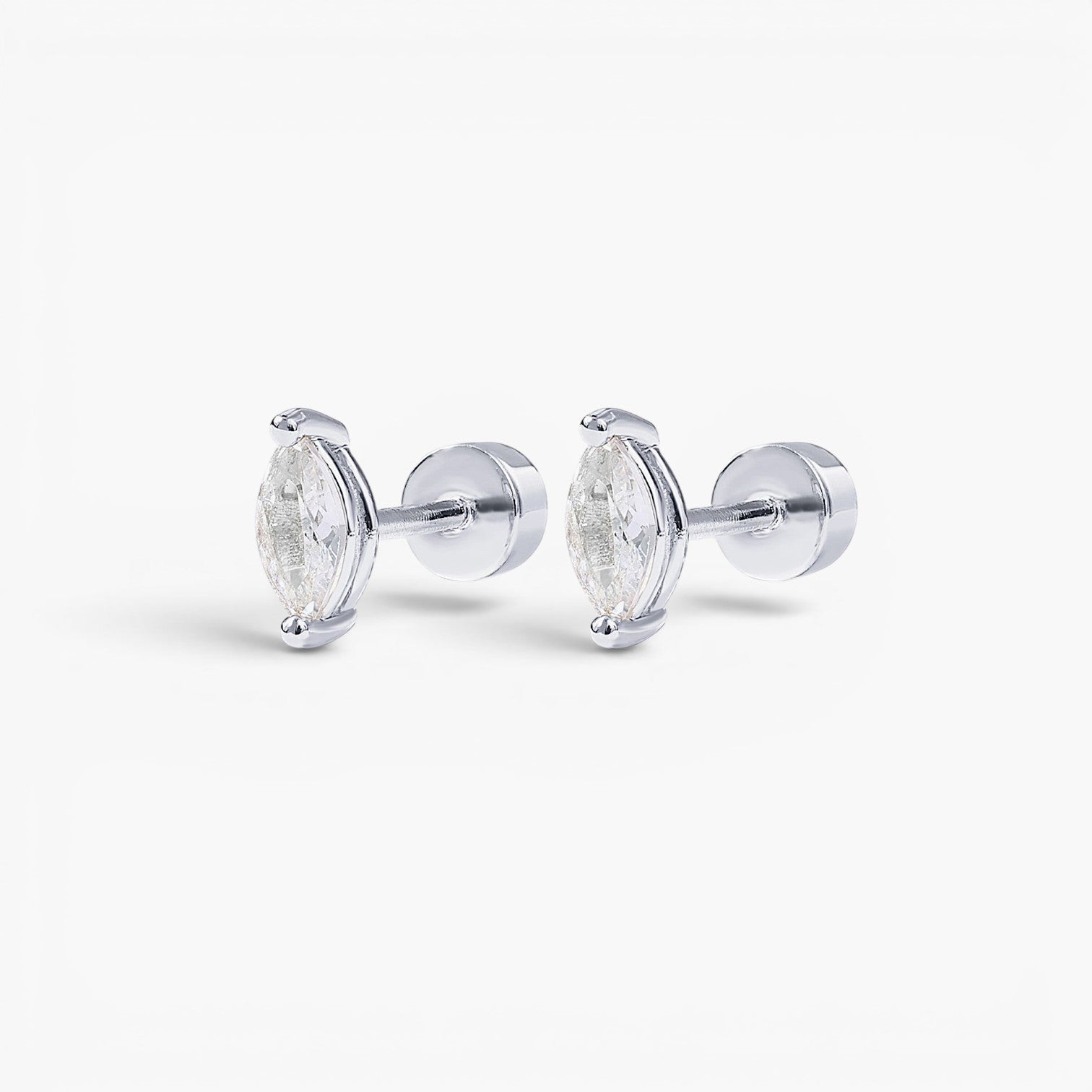 Marquise Tear Flat Back Stud Earrings