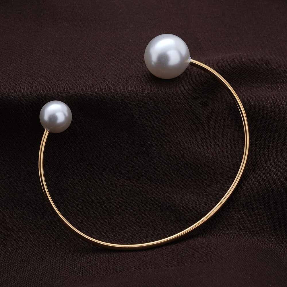 Pearl Cuff Bangle Bracelet