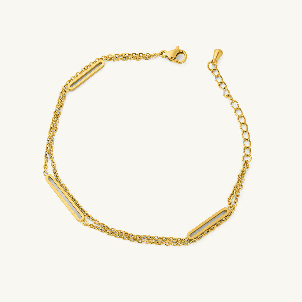 Bar Layered Chain Bracelet – GOLD