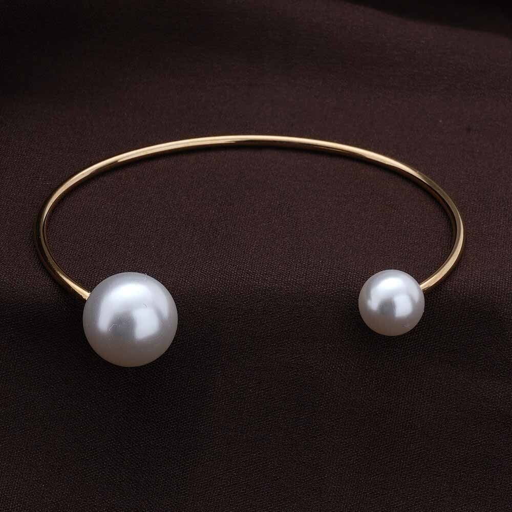 Pearl Cuff Bangle Bracelet