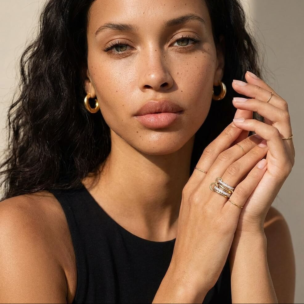 Valora Mixed Metal Stackable Statement Ring