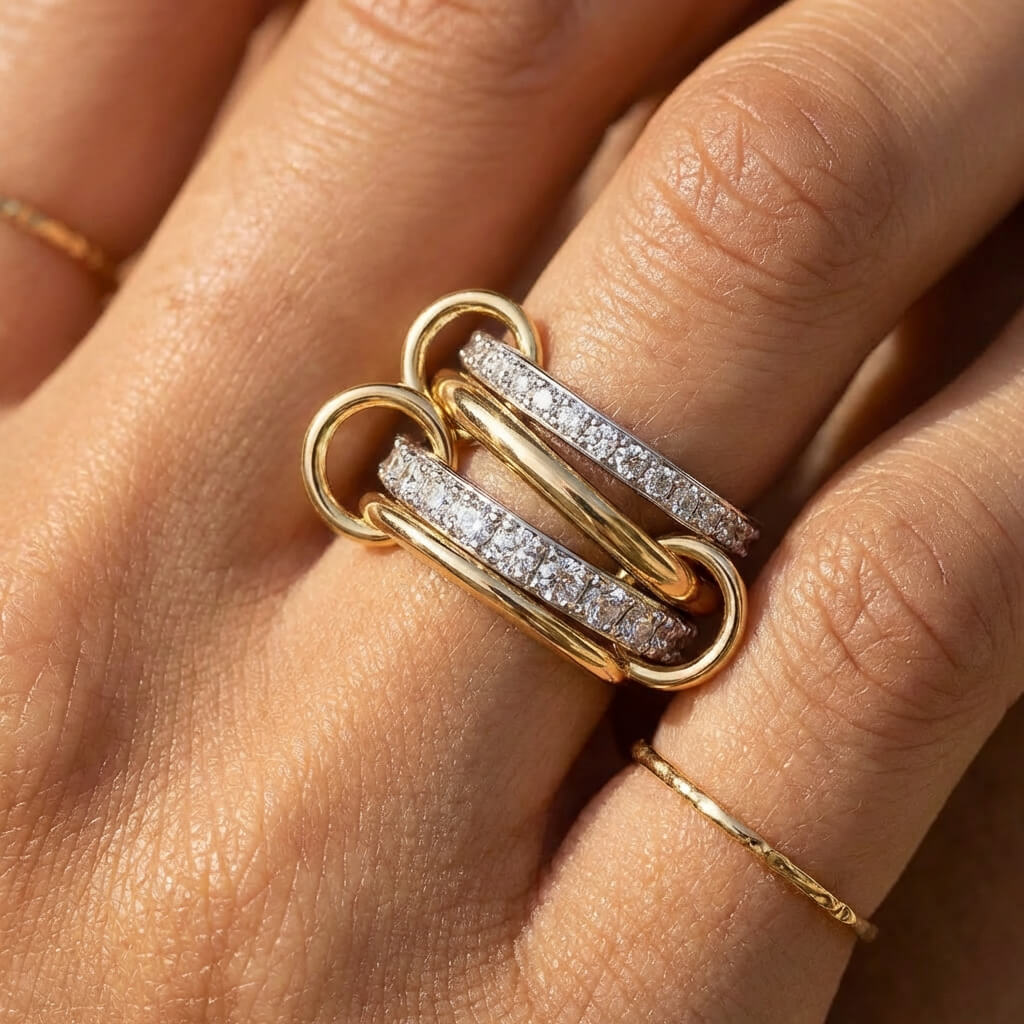 Valora Mixed Metal Stackable Statement Ring