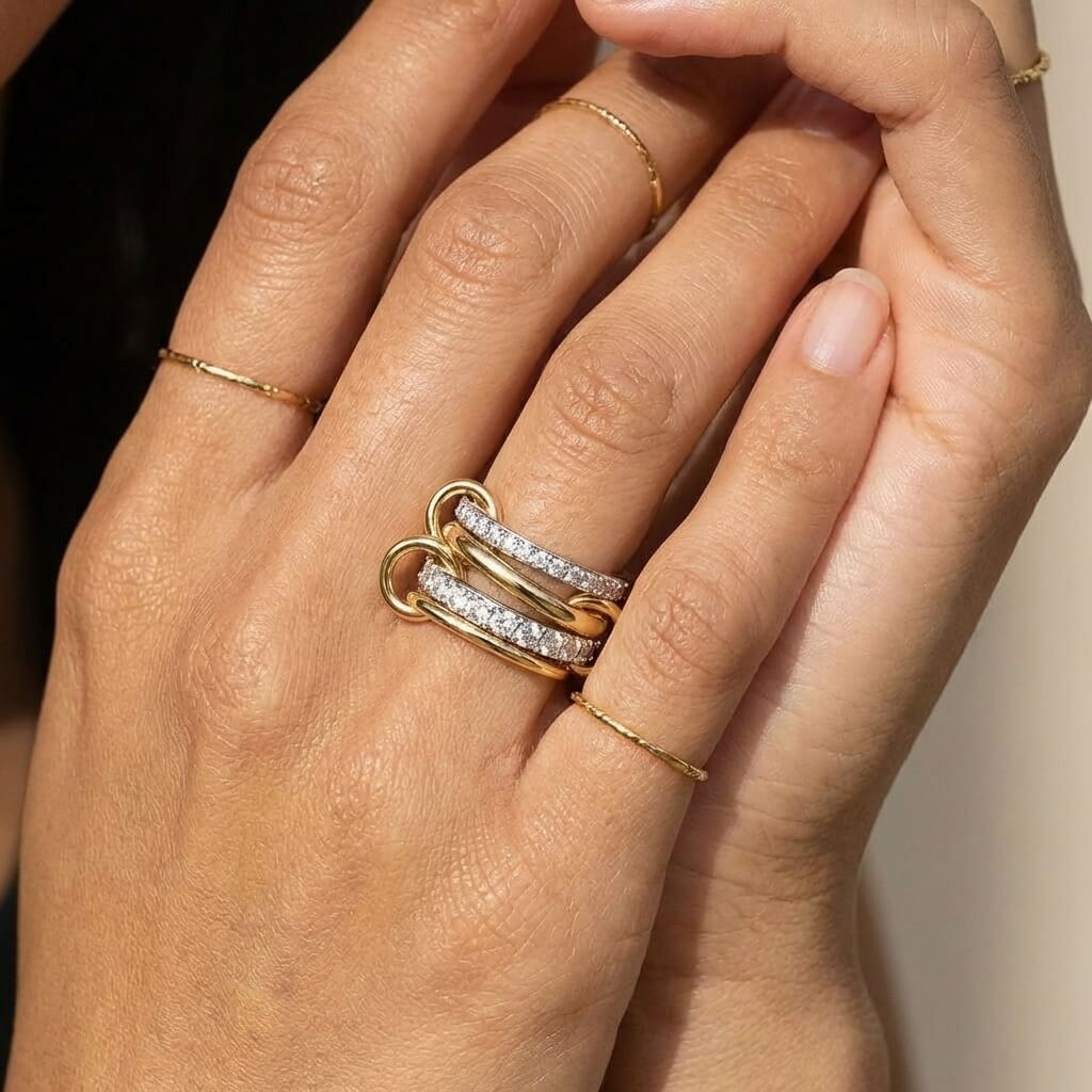 Valora Mixed Metal Stackable Statement Ring