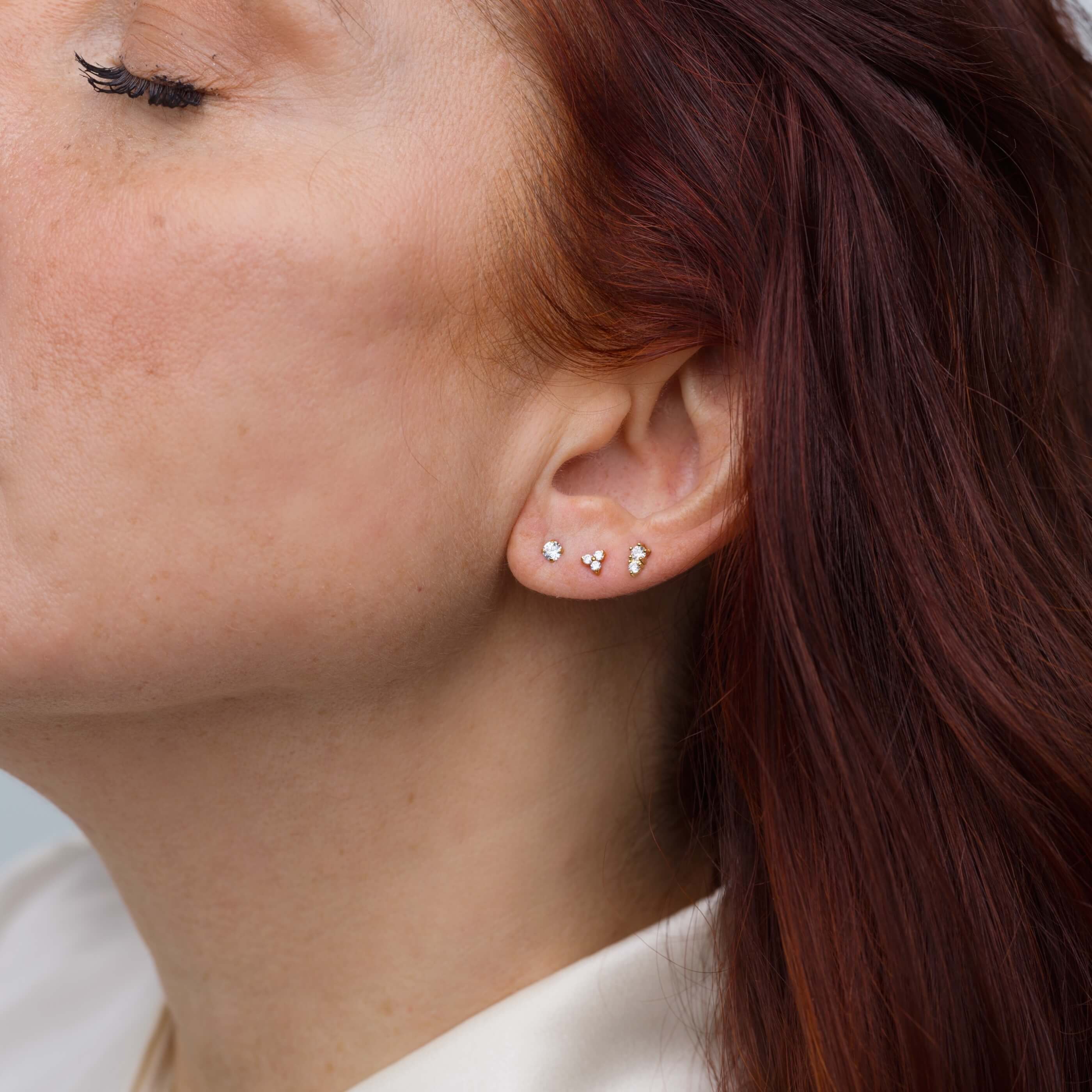 Moissanite Nap Earrings, 3mm