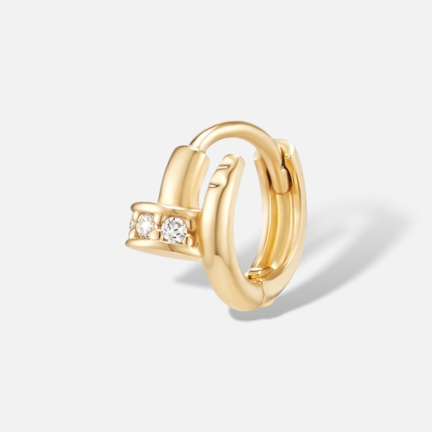 Mini Nail Huggie Hoop Earring