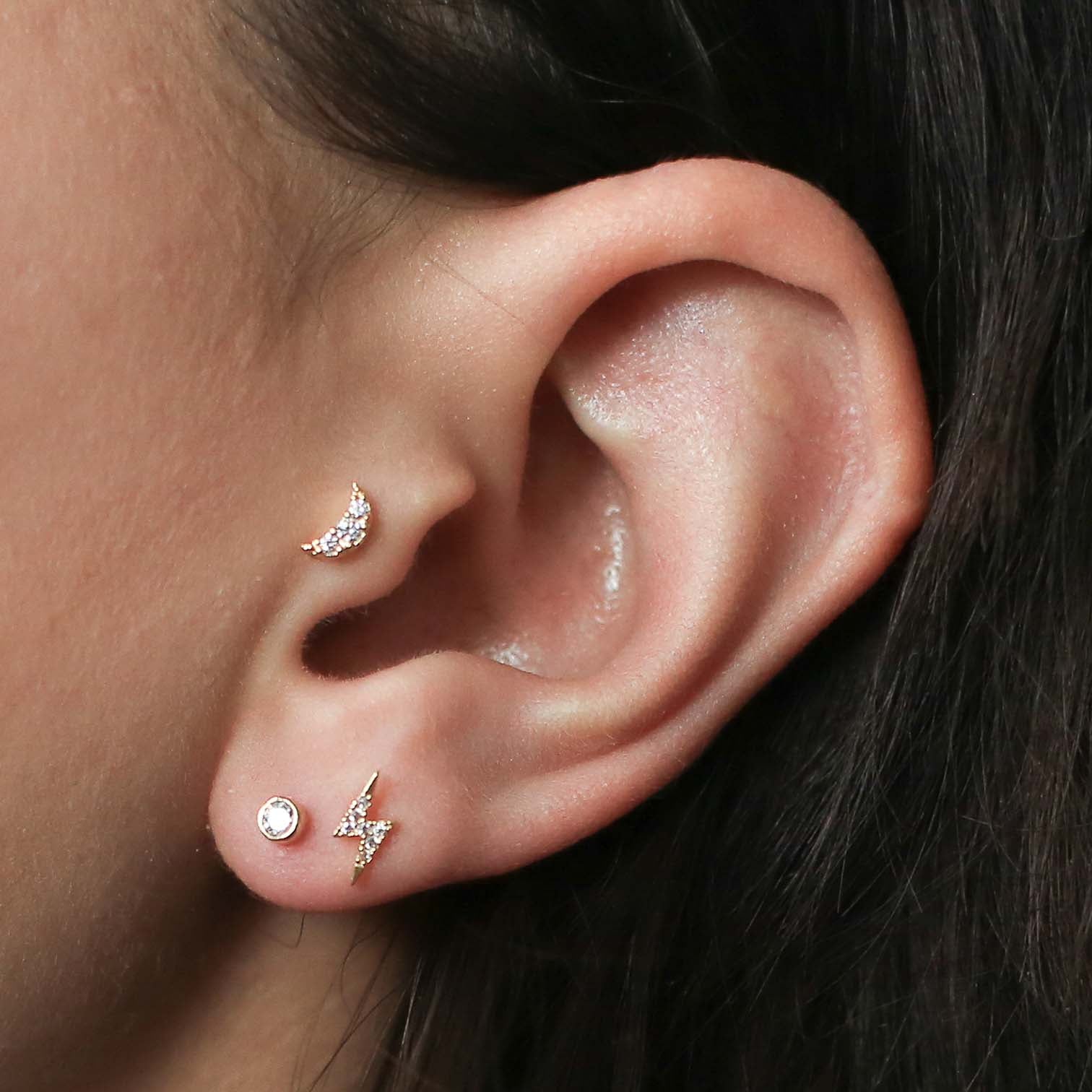 Celestial Crystal Bezel Solitaire Studs