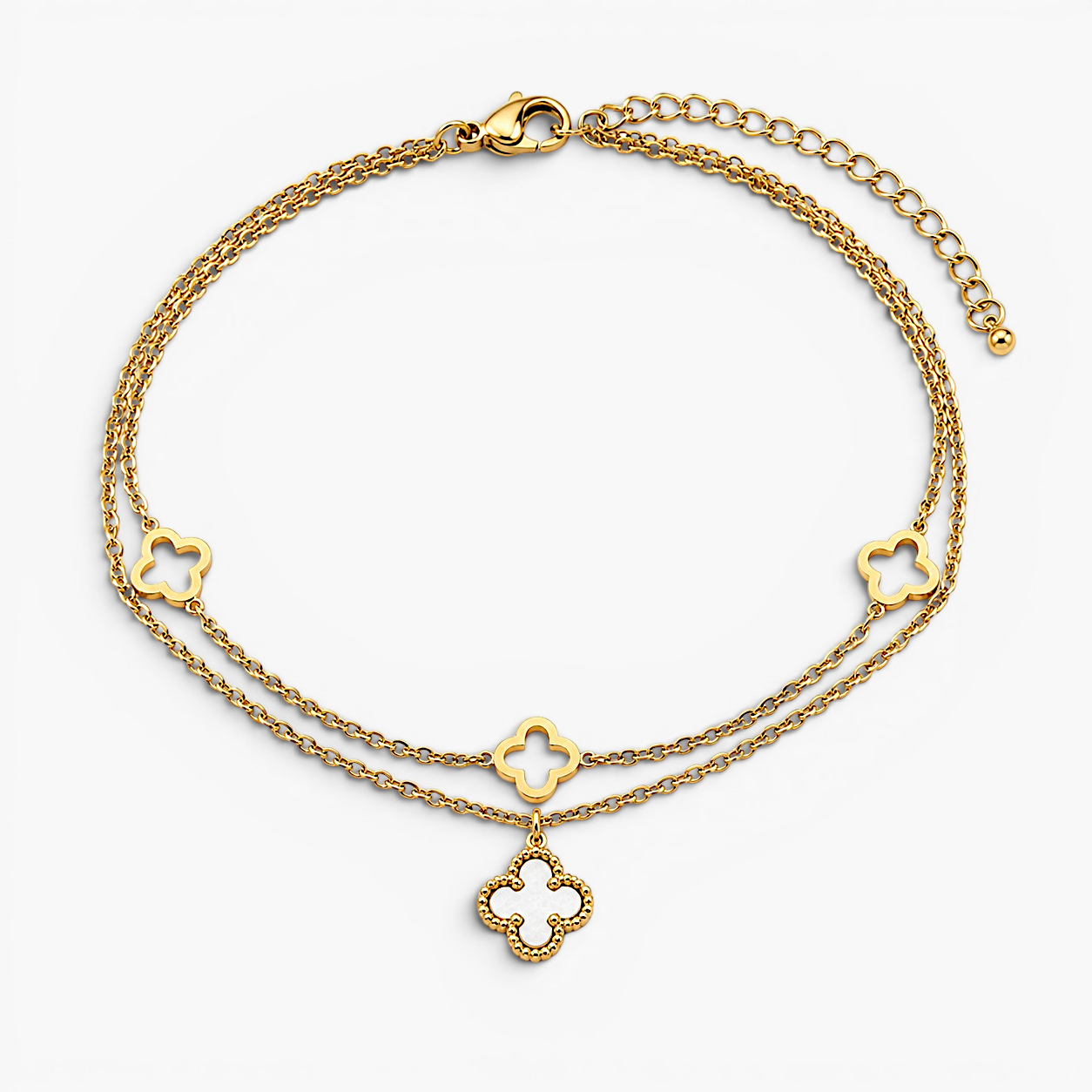 Vera Layered Clover Anklet