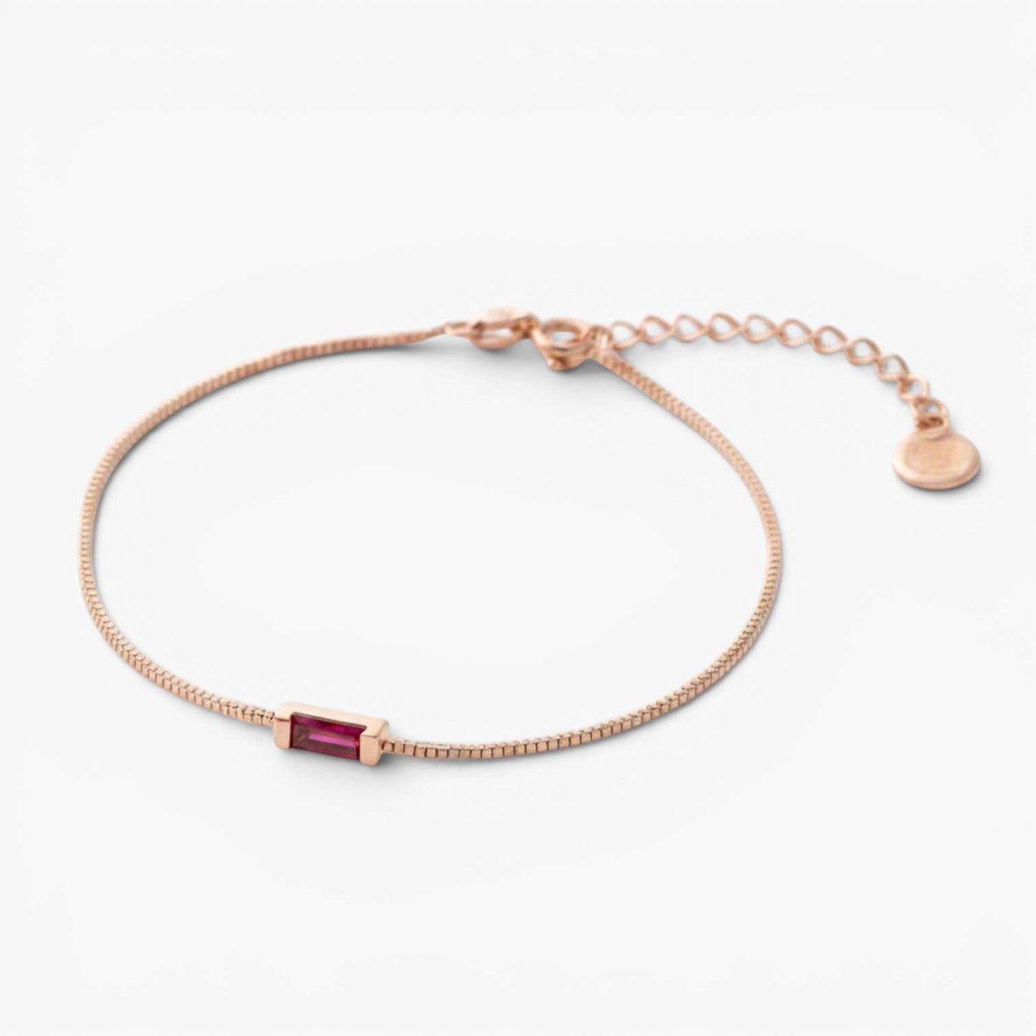 Baguette Birthstone Chain Bracelet