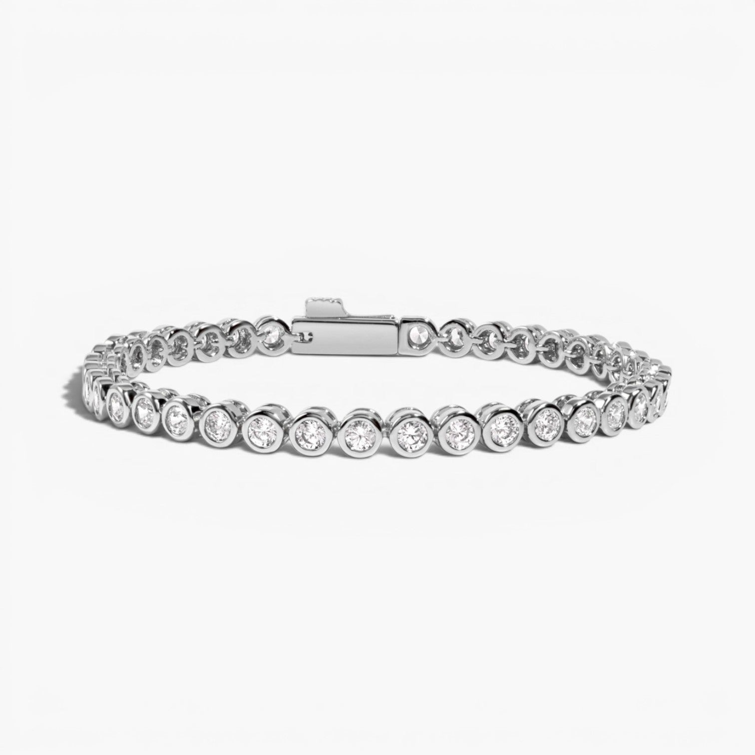 Round Bezel CZ Tennis Bracelet
