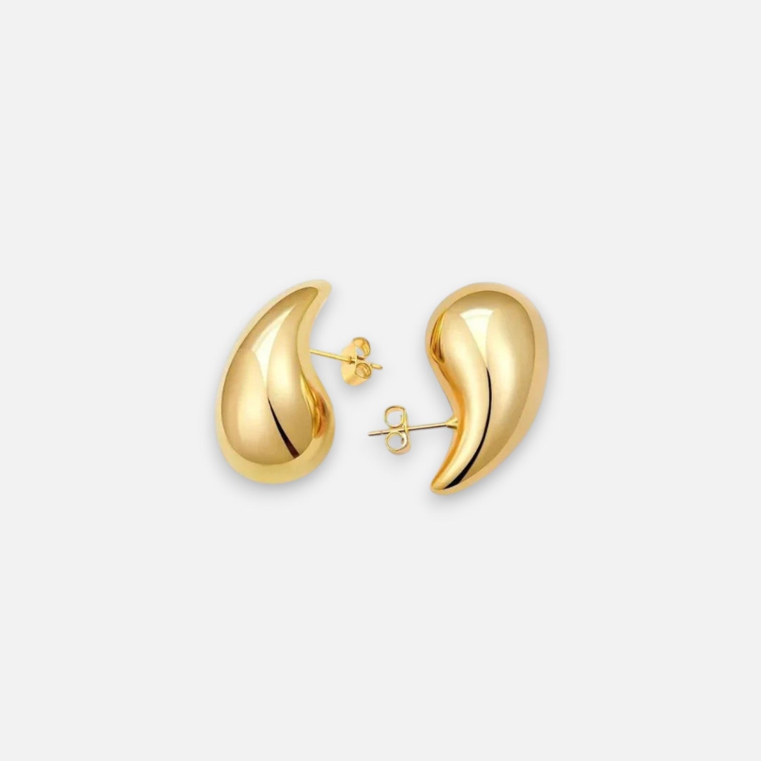 Classic Teardrop Gold Earrings – 18k Yellow Gold