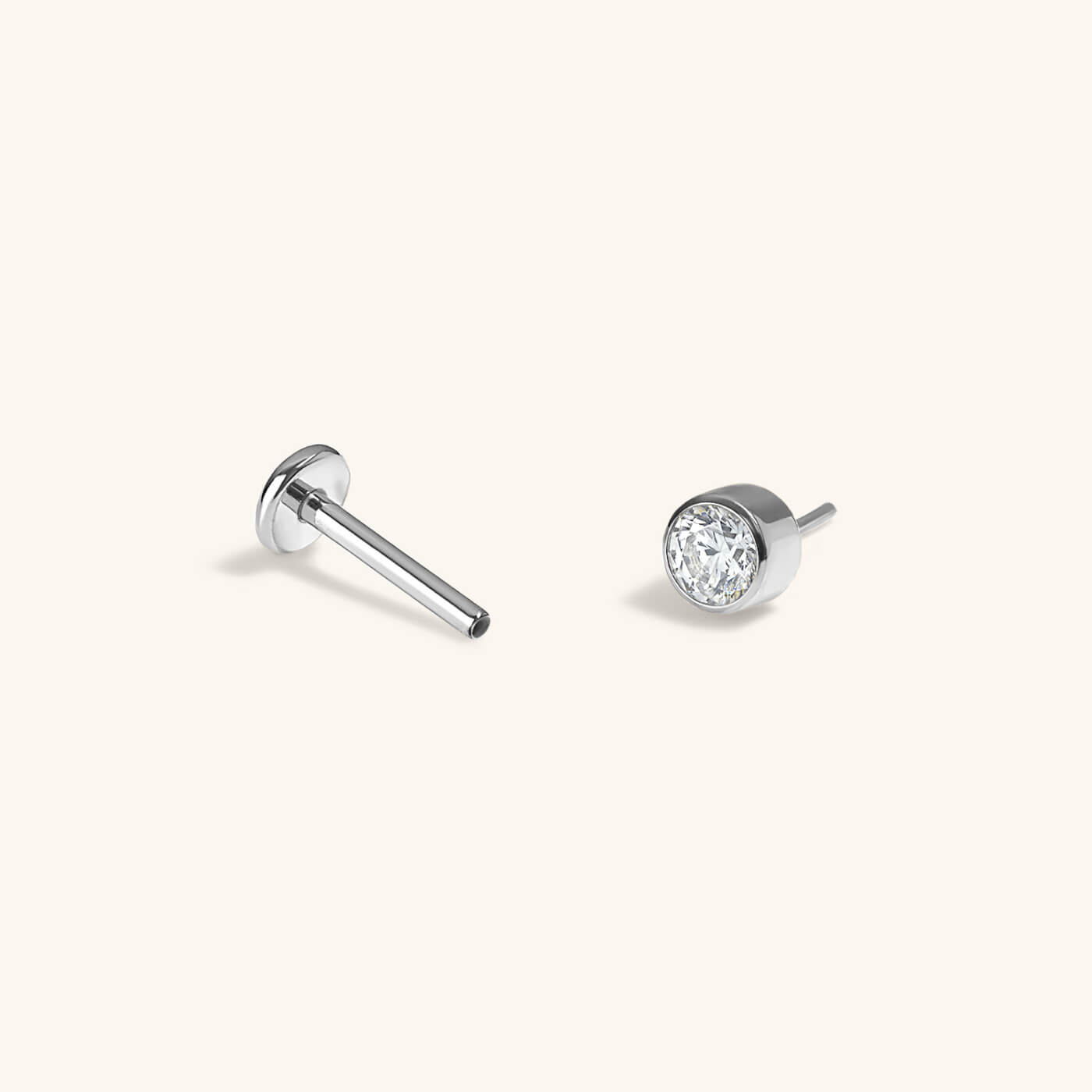 Celestial Crystal Bezel Solitaire Nap Earrings