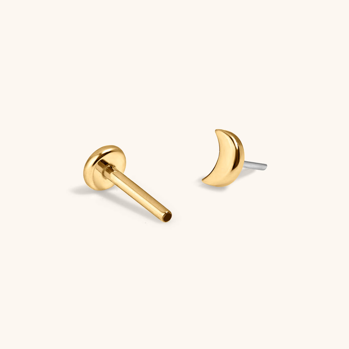 Moon Push Pin Flat Back Earring
