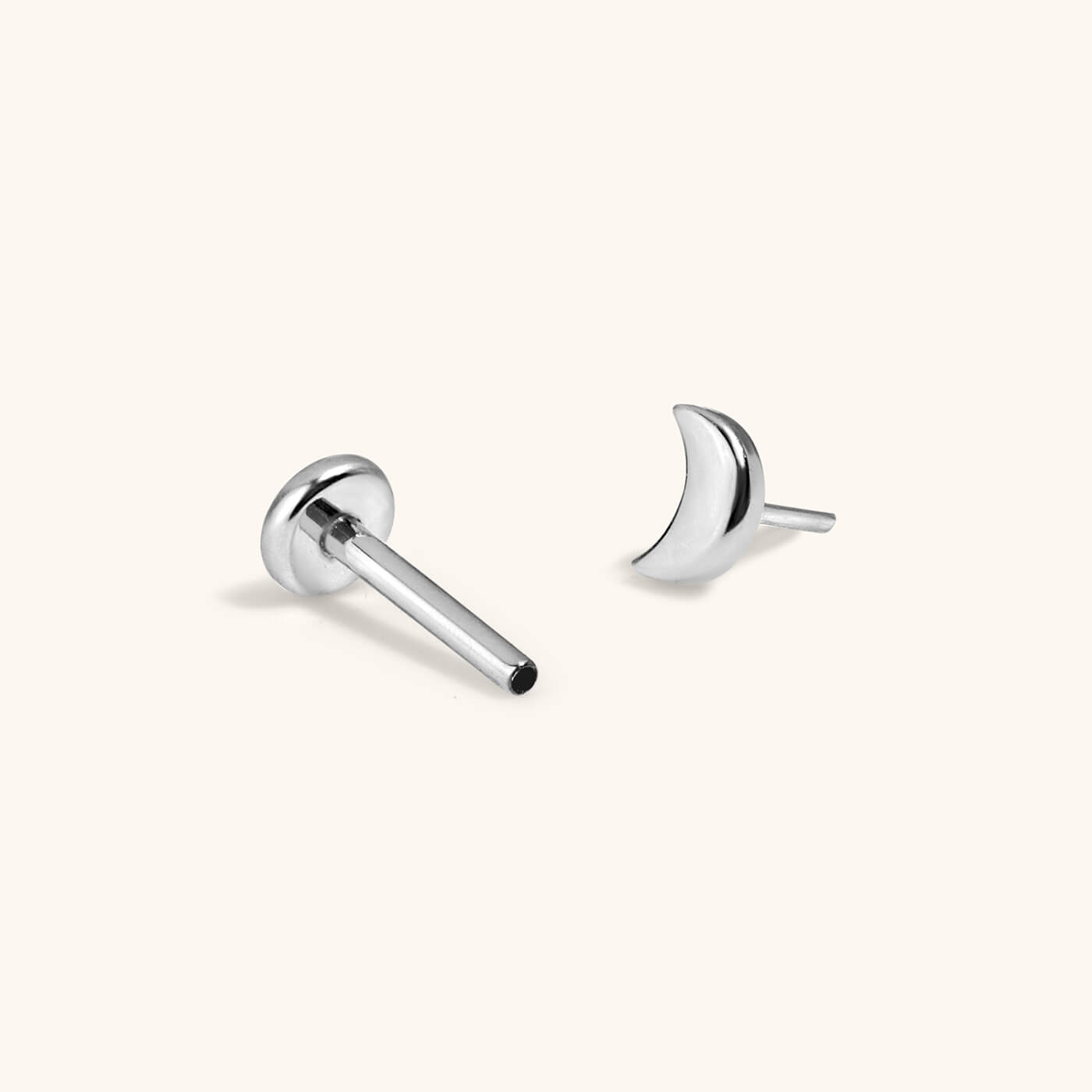 Moon Push Pin Flat Back Earring
