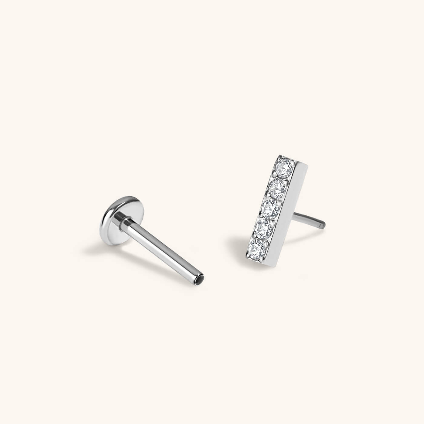 Pave Bar Nap Earrings