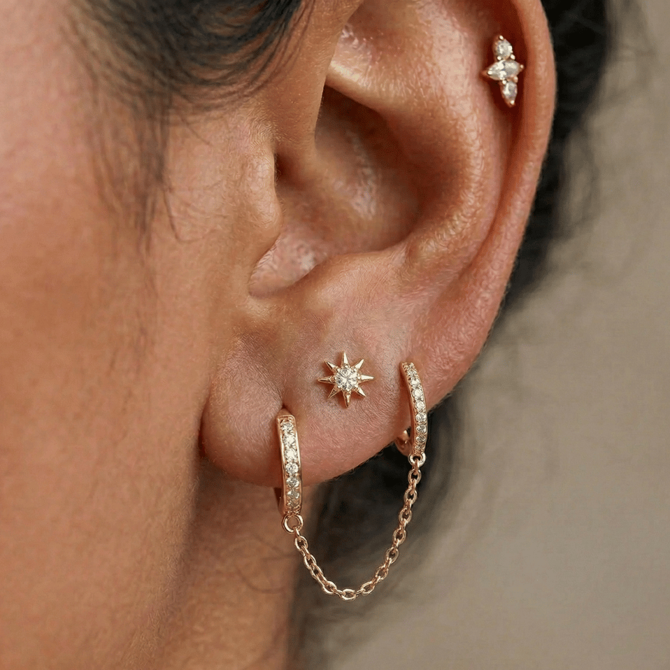 Starburst Flat Back Stud Earrings