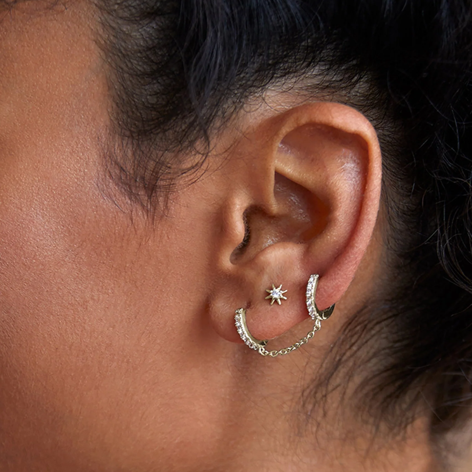 Starburst Flat Back Stud Earrings