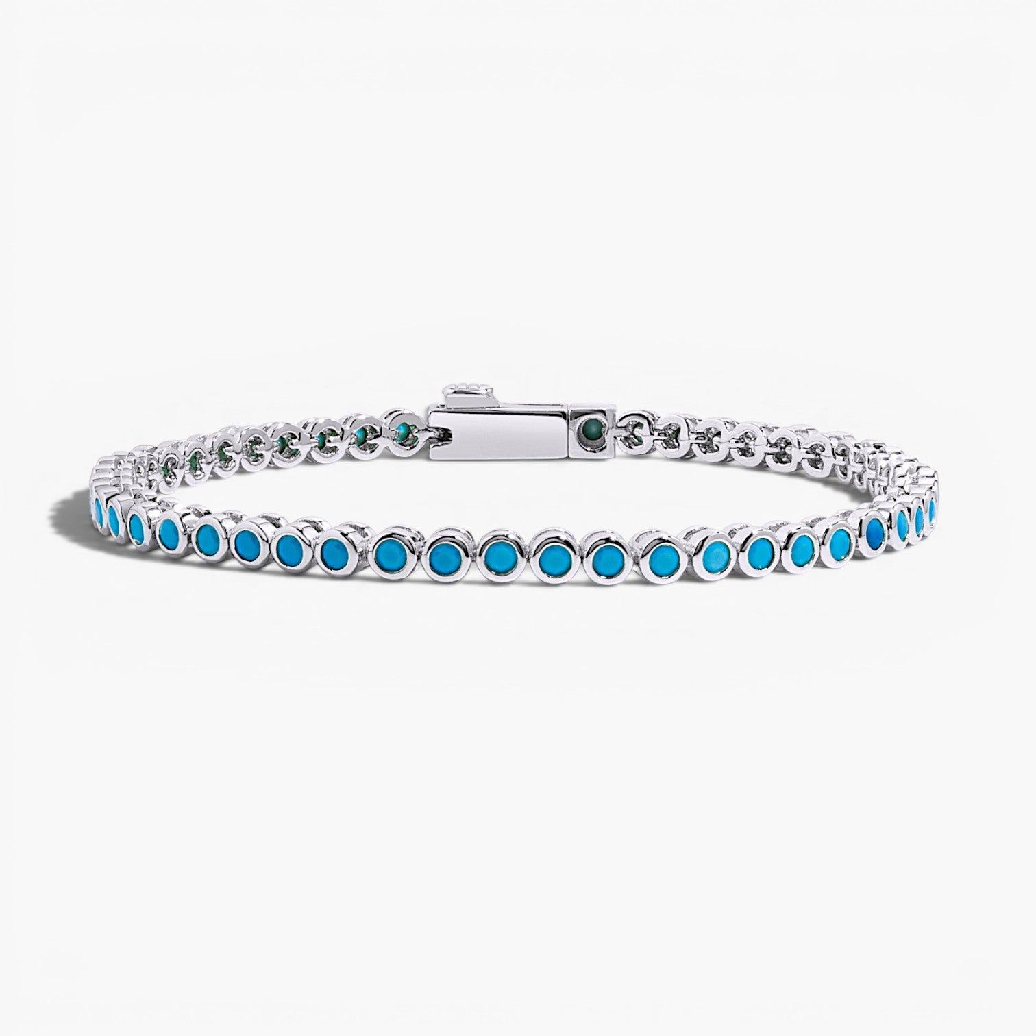 Classic Turquoise Bezel Tennis Bracelet
