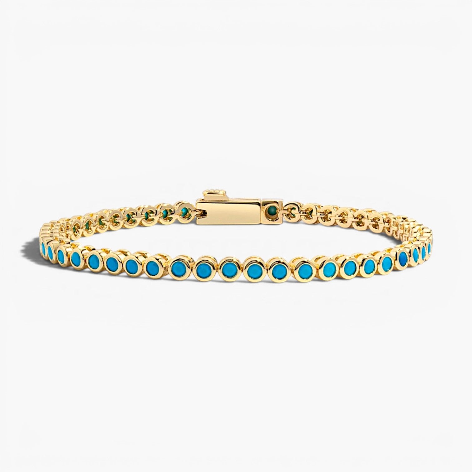 Classic Turquoise Bezel Tennis Bracelet