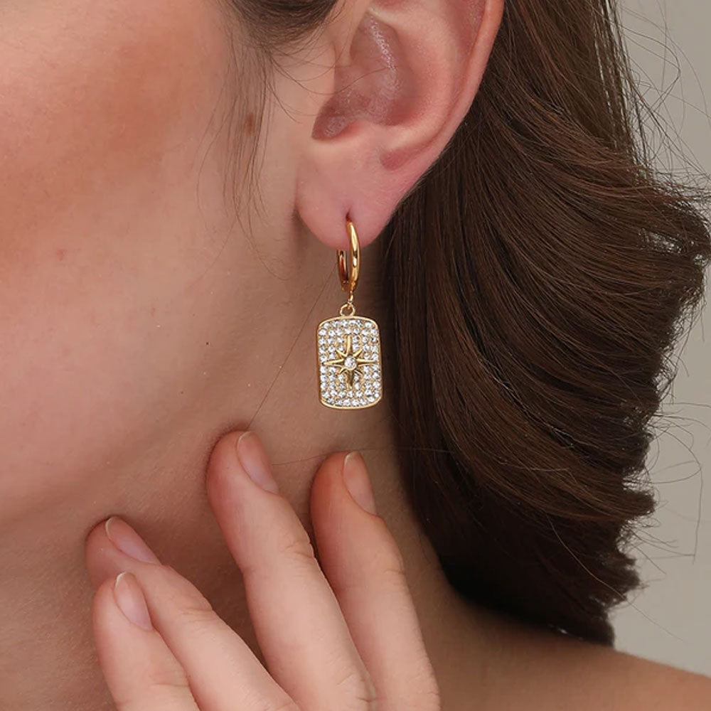 Stones Sparkle Drop Earrings