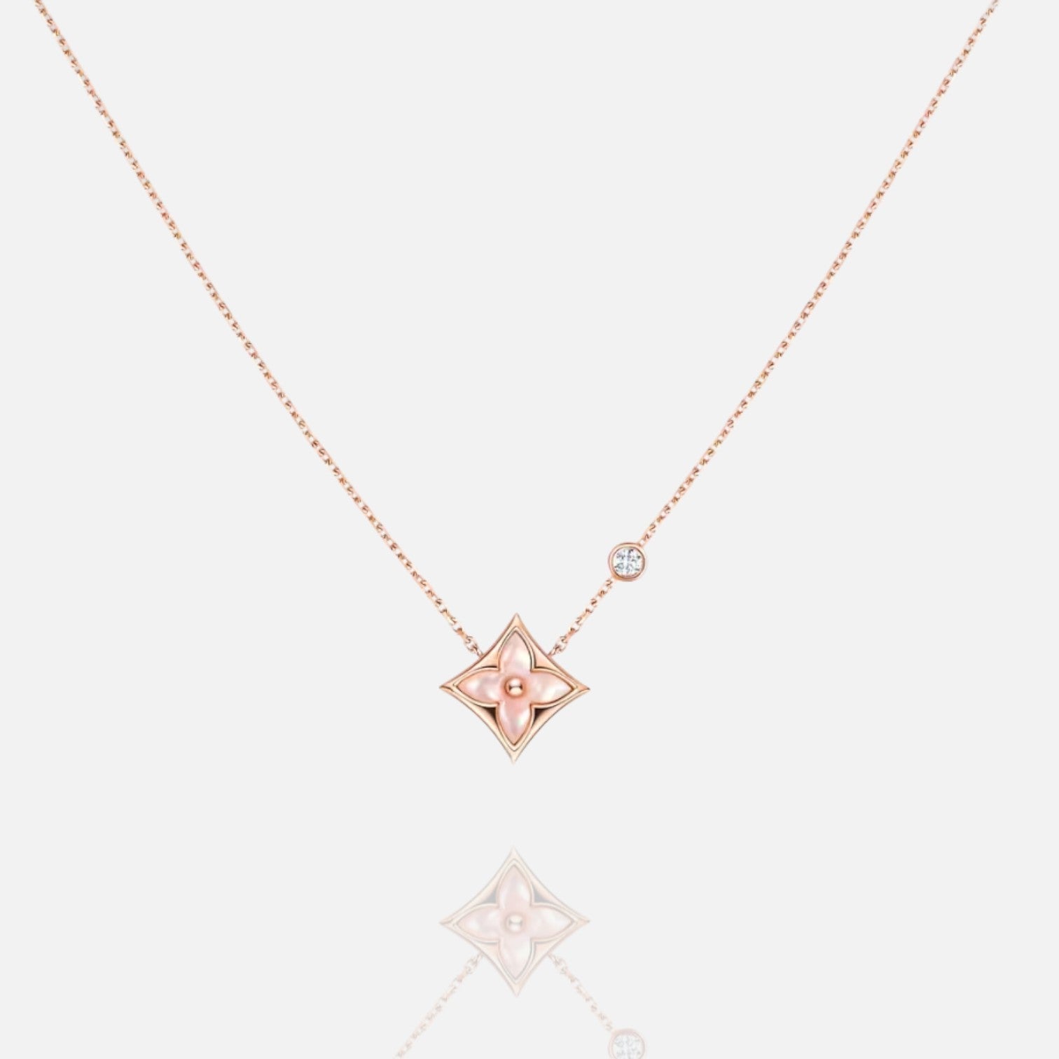 Color Blossom Pink Flower Necklace – rose-gold