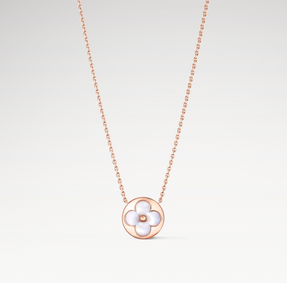 Color Blossom White Flower Necklace – rose-gold