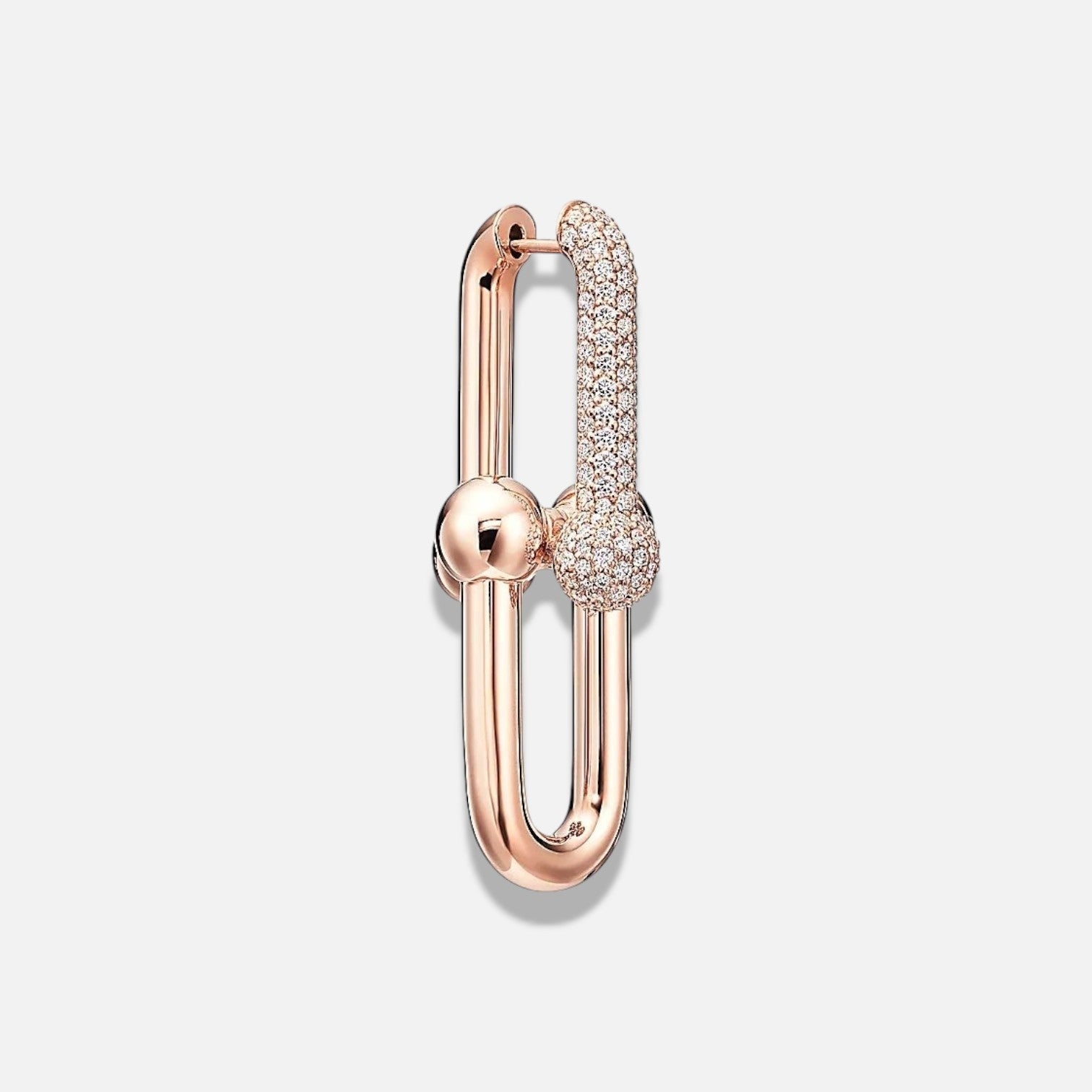 Serelis Pavé Link Hoop Earrings