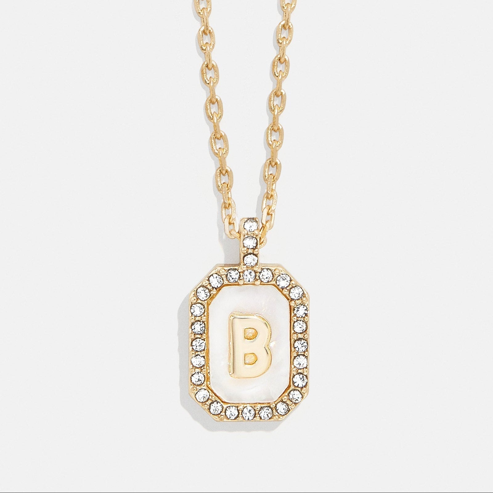 Mother of Pearl Initial Pendant Necklace