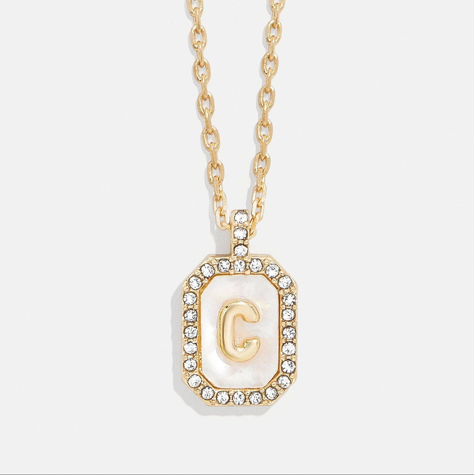 Mother of Pearl Initial Pendant Necklace