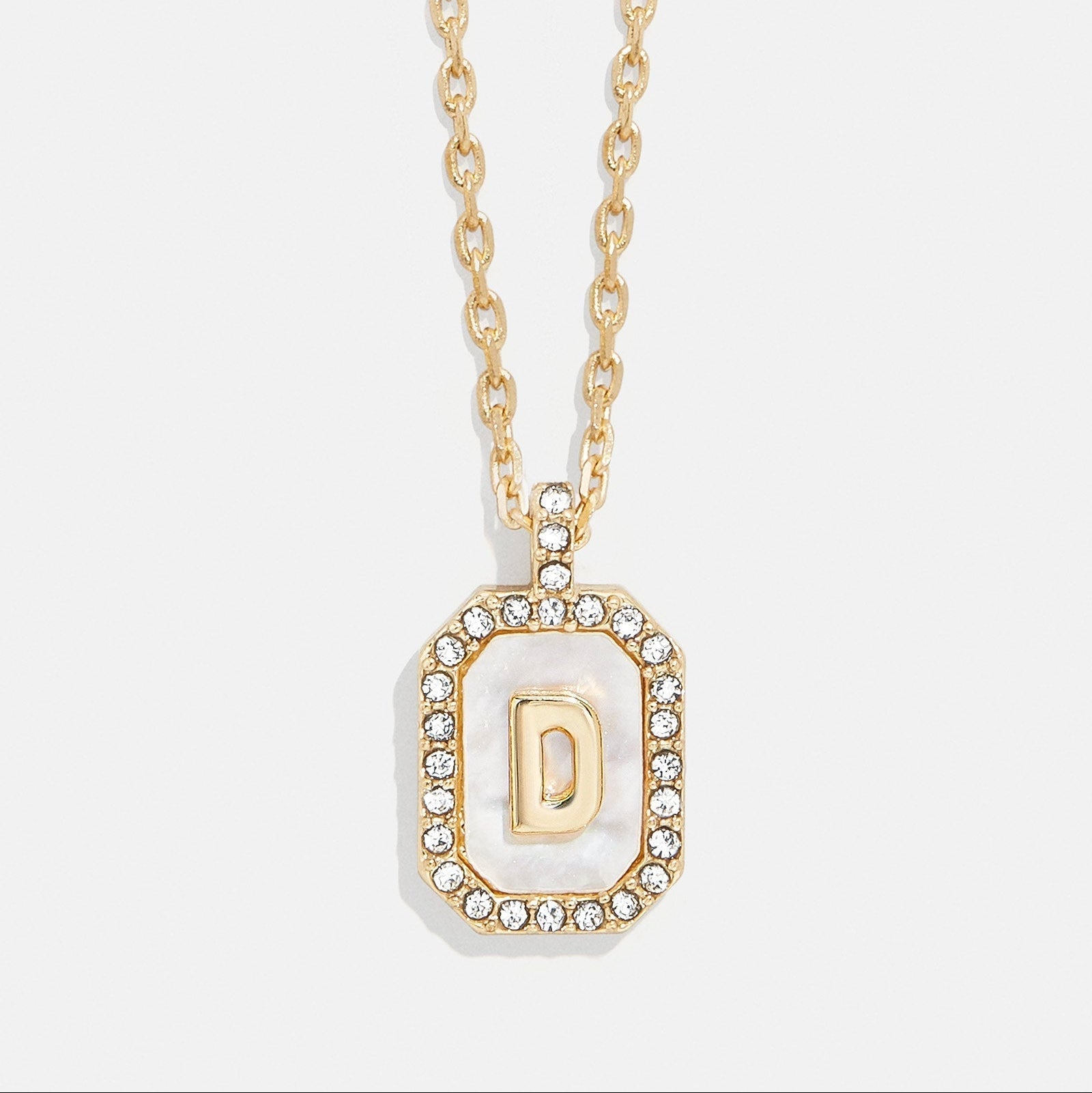 Mother of Pearl Initial Pendant Necklace