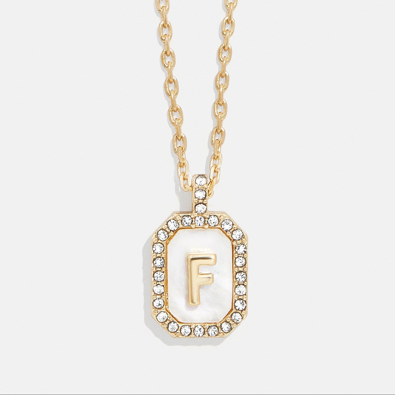 Mother of Pearl Initial Pendant Necklace